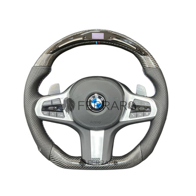 (PRENOTA) Volante per BMW, Carbonio Diagonale, LED, Punzonatura, Galvanica, Sport
