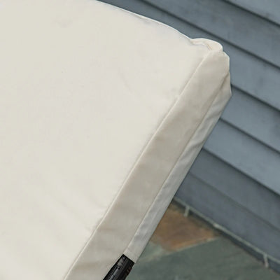 Outsunny Lettino Prendisole in Rattan PE con Schienale Reclinabile su 5 Posizioni, 195x68x31cm, Marrone