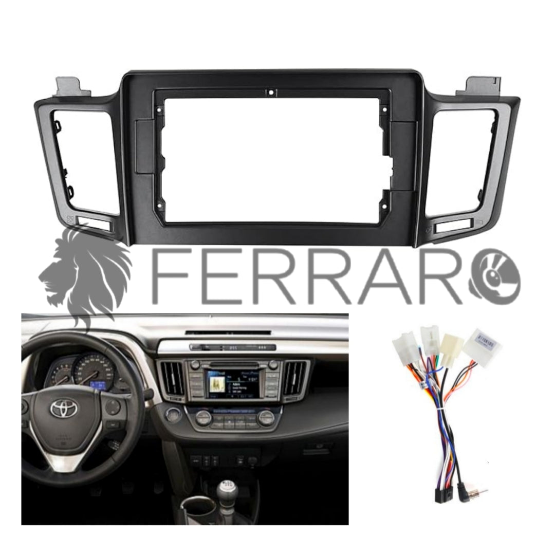 Kit Montaggio Autoradio 9"Pollici Toyota RAV4 (2013-2018), Mascherina, Cablaggio per Autoradio Android