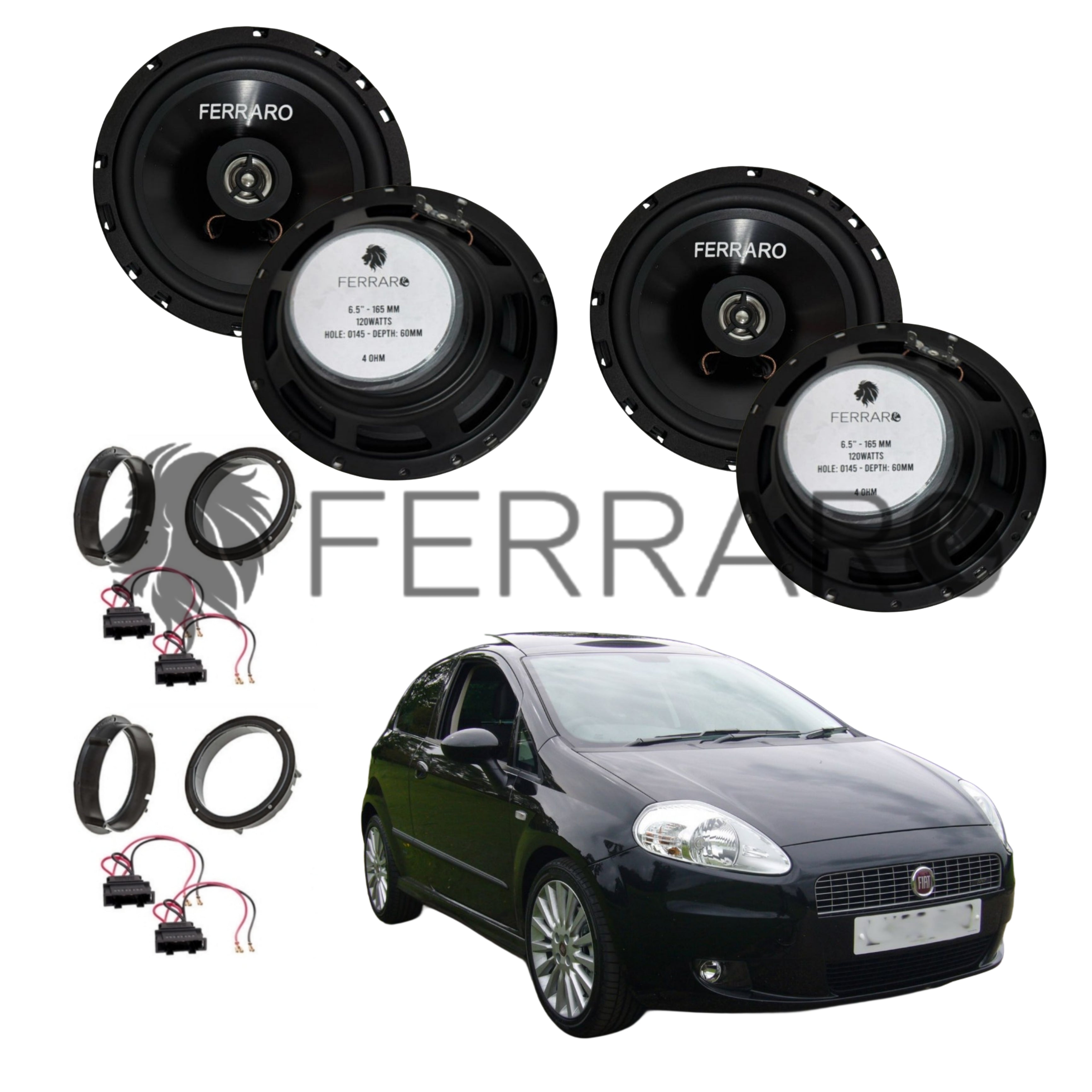 FerraroStore Kit 4 Altoparlanti, ASC-652PC, Ant/Post, per Fiat Grande Punto