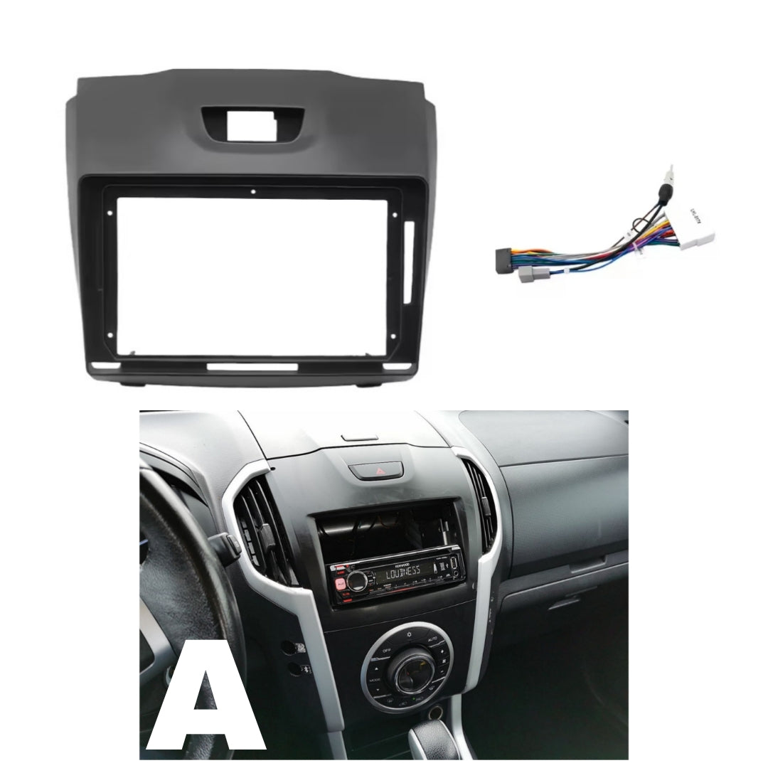 Kit Montaggio Autoradio 9"Pollici Isuzu D-Max 9" (2012-2019) Mascherina, Cablaggio per Autoradio Android