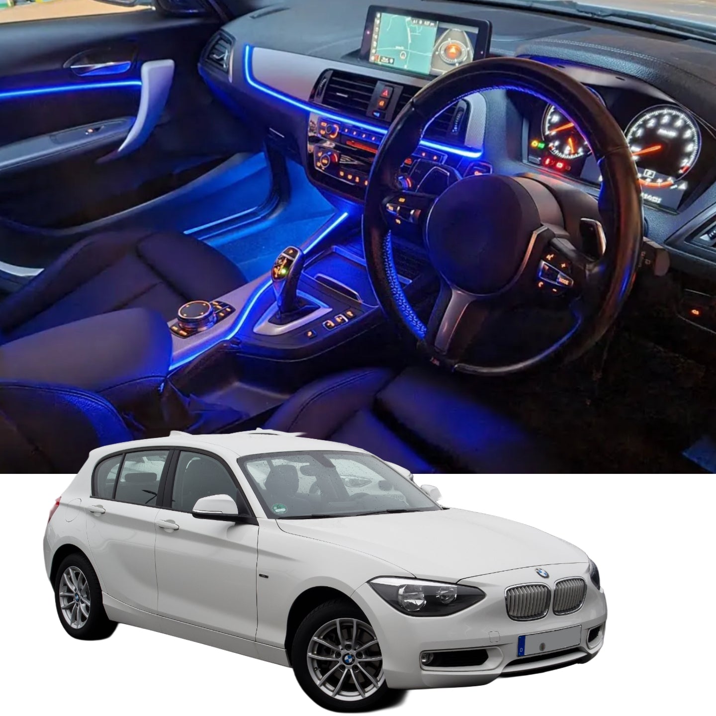 Ambient Light per BMW Serie 1 F20, F21, M140i, M135i, 116i, 118i, 120i, 125i, 64 Colori RGB