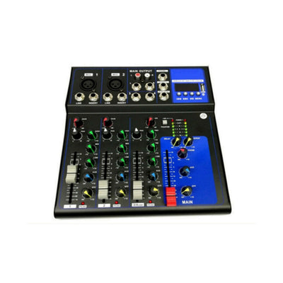 4 Channel Audio Mixer - Professional, USB, Echo-delay DJ, Karaoke, Bluetooth, Live