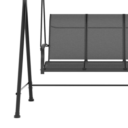 Outsunny Dondolo da Giardino 3 Posti con Tettuccio Parasole Regolabile, 195x118x170 cm, Grigio Scuro