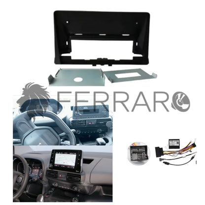 Kit Montaggio Autoradio 10.1"Pollici Citroen, Peugeot, Opel, Toyota, Fiat (2018-2022) Mascherina, Cablaggio Autoradio Android
