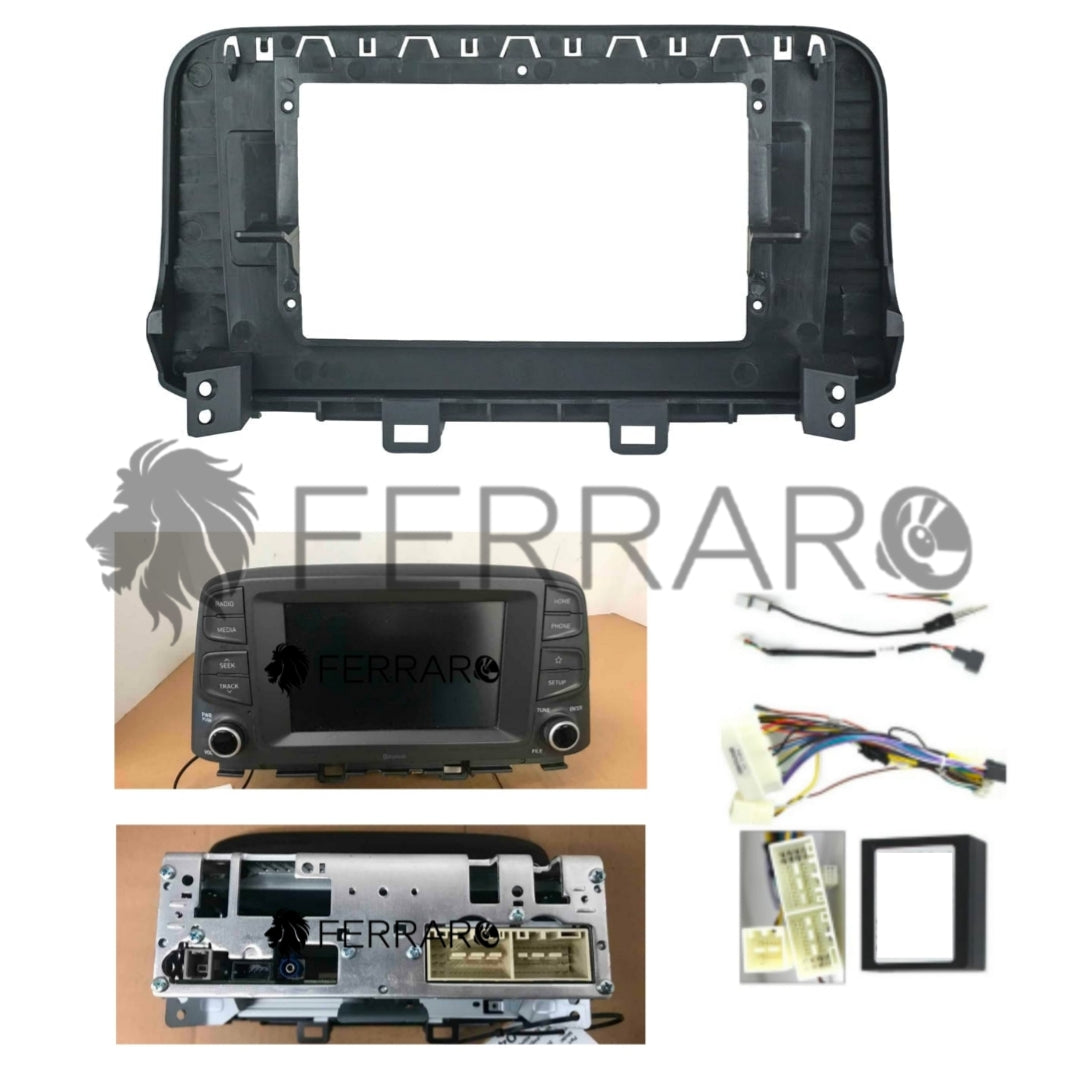Kit Montaggio Autoradio 10.1"Pollici Hyundai Kona, Kauai (2017-2020) Mascherina, Cablaggio Autoradio Android