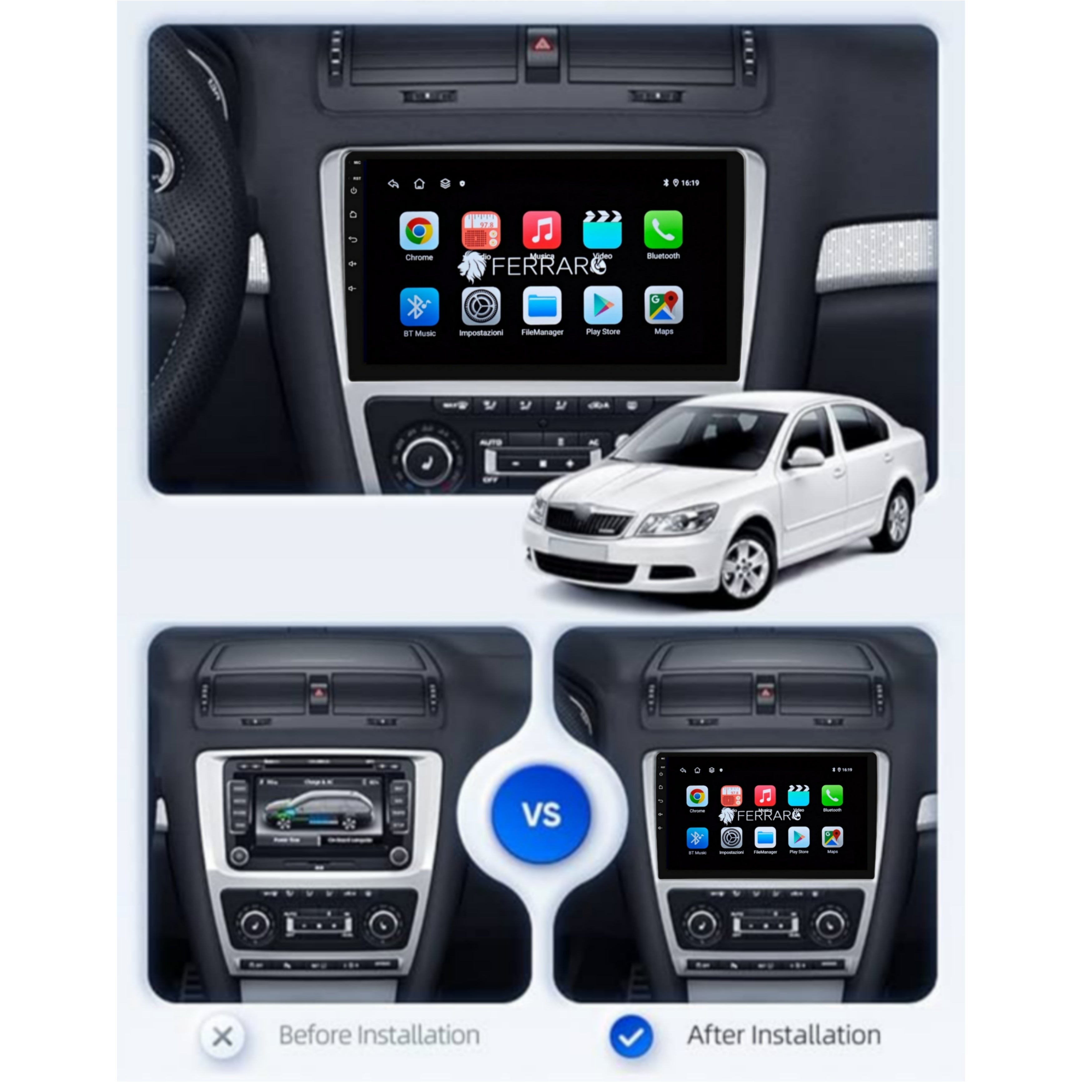 Car Radio for SKODA OCTAVIA 2 [2008 - 2013] - 2GB/4GB, Intelligent Car System, 2Din 10.1" Inch, RDS Radio, GPS, Wifi