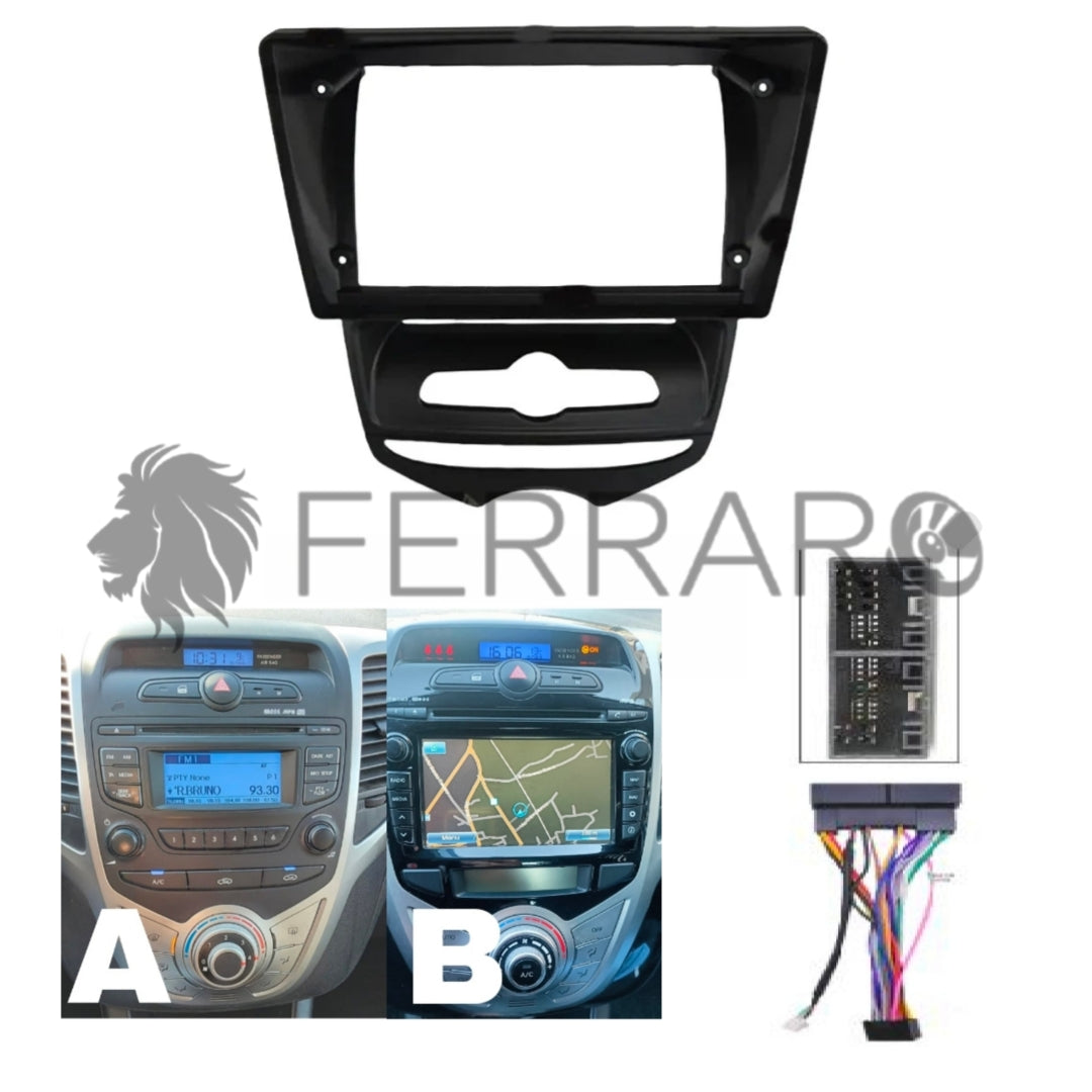 Kit Montaggio Autoradio 9"Pollici Hyundai IX20 Mascherina, Cablaggio per Autoradio Android