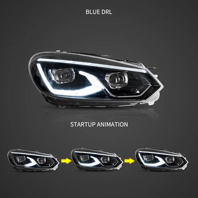 Fanali Anteriore Completo per Volkswagen Golf VI, MK6 (2008-2012) a LED