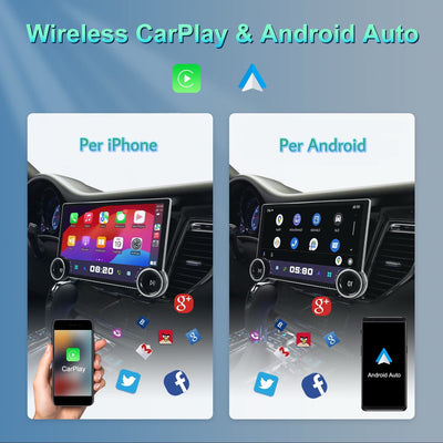 Autoradio Universale Fisso (Android) 2Din 11.8" Pollici 2K, Bluetooth, CarPlay, Android Auto, 4/64GB Ram