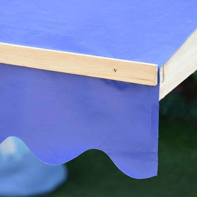 Outsunny Sabbiera per Bambini in Legno con Panca e Tettuccio Parasole Regolabile, 120x120x120cm, Colore Legno e Blu