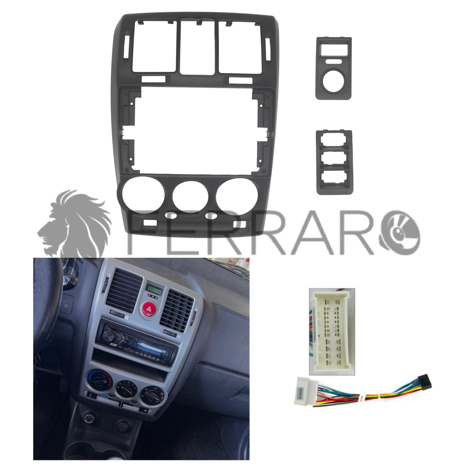 Kit Montaggio Autoradio 9"Pollici Hyundai Getz (2002-2011) Mascherina, Cablaggio Autoradio Android