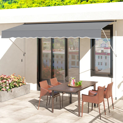 Outsunny Tenda da Sole a Bracci Avvolgibile con Manovella e Struttura Telescopica, 4x1.2m, Grigio