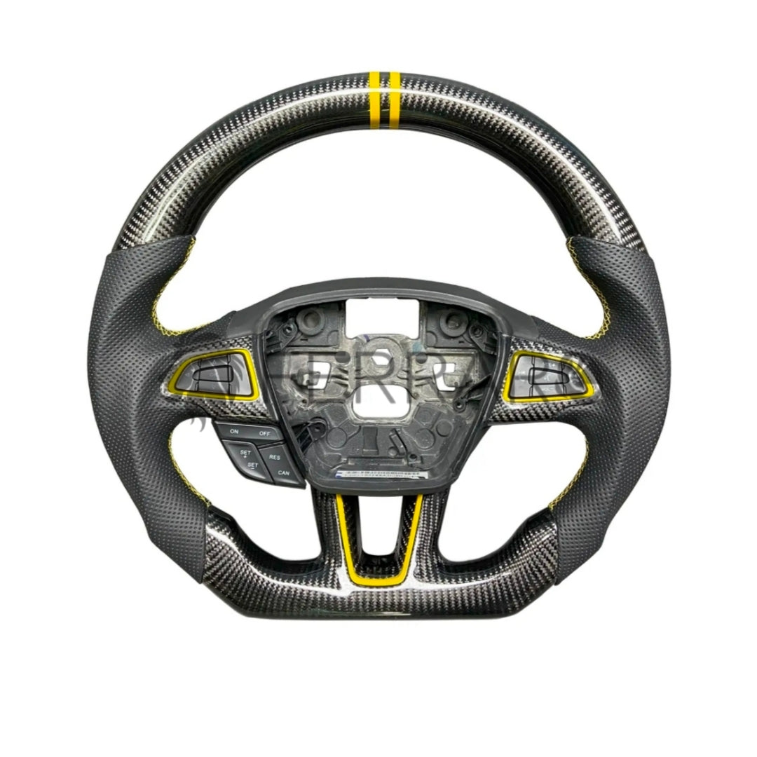 Volante Sportivo per Ford Kuga, Escape, Focus, MK4, Carbonio, Customizzato in Pelle