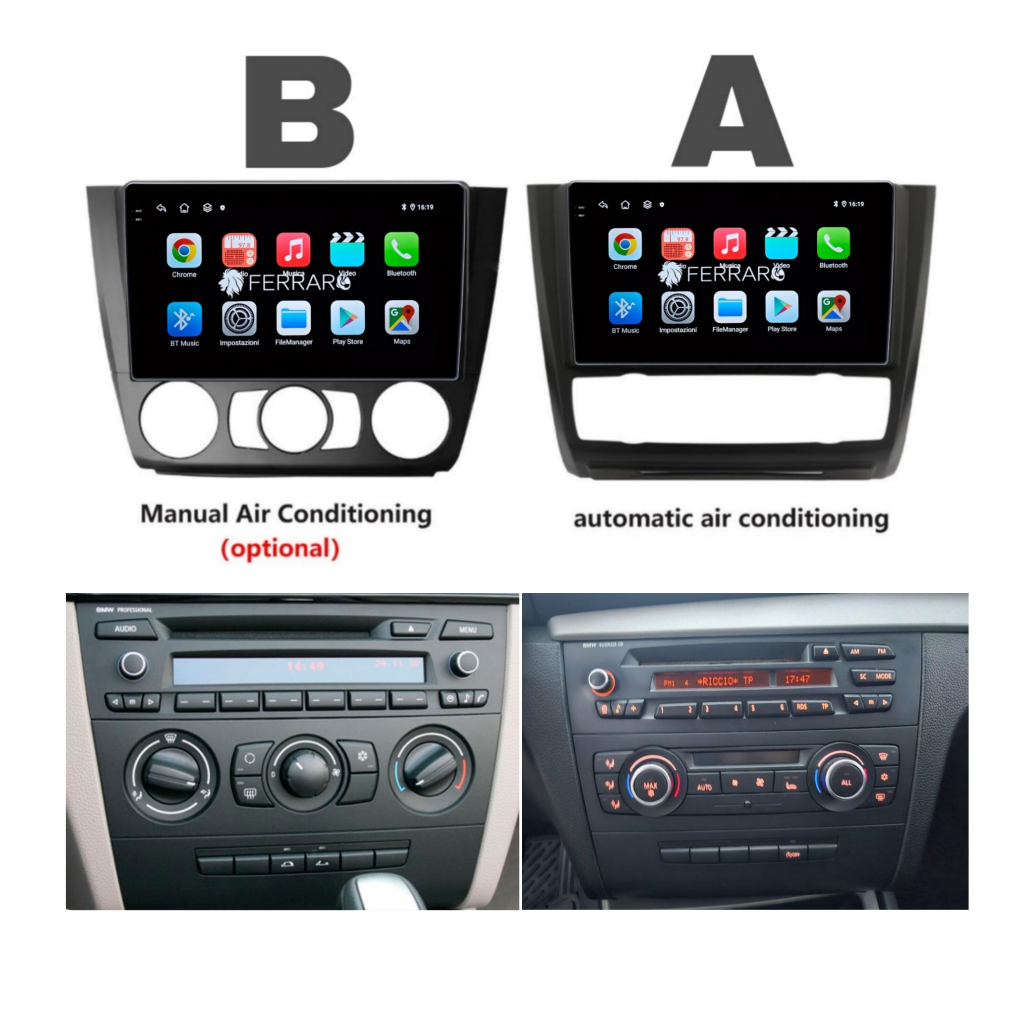Autoradio per BMW Serie 1 9" 2K | E87 | E81 | E82 | E88 | 2004-2011 | Android | Bluetooth | CarPlay | Android Auto | 12/256GB Ram
