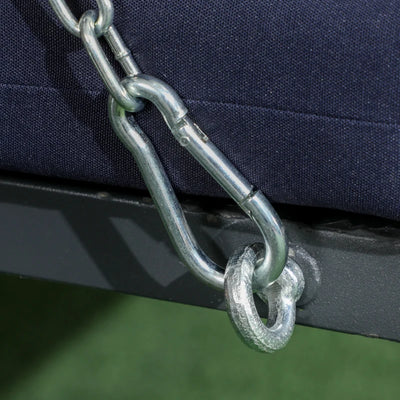 Outsunny Dondolo da Giardino 3 Posti con Cuscini, Seduta Chaise Longue e Tettuccio, 198x118x168 cm, Blu Scuro