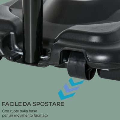 HOMCOM Canestro da Basket Altezza Regolabile in Acciaio con Base 112 × 74 × 365cm