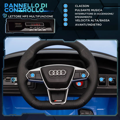 HOMCOM Auto Elettrica per Bambini 3-5 Anni con Telecomando, Sospensioni e Clacson, 103x58x41 cm, Blu e Nero