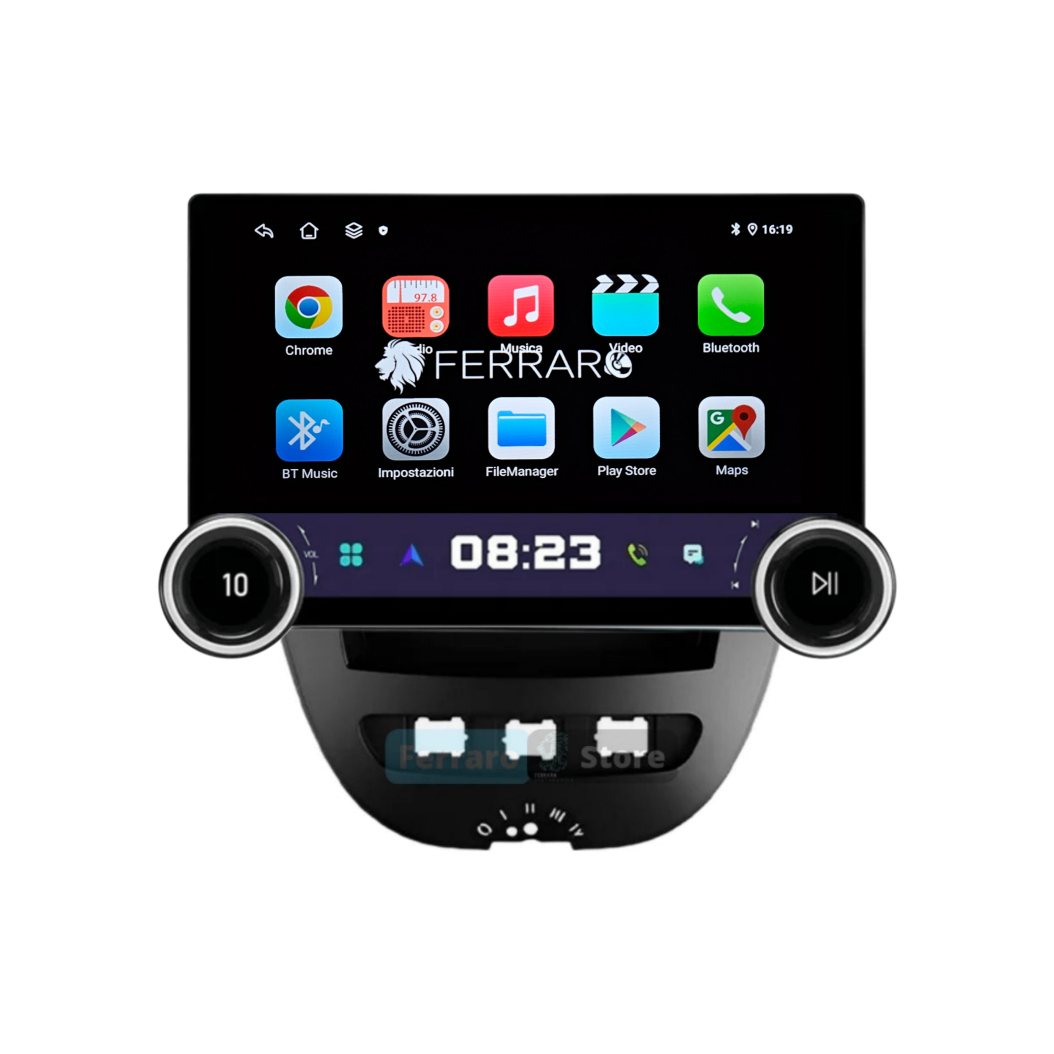 Autoradio per Toyota Aygo | Citroen C1 | Peugeot 107 11.8" 2K | 2005-2014 | Android | Bluetooth | CarPlay | Android Auto | 4/64GB Ram