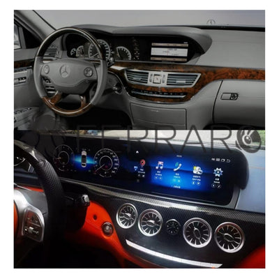 Autoradio per Mercedes Classe S W221, S320, 12.3" + 12.3" | 2005-2013 | Android | Bluetooth | CarPlay | Android Auto | 8/128GB Ram