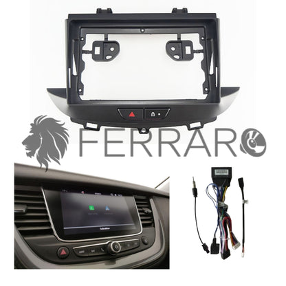 Kit Montaggio Autoradio 9"Pollici Opel Grandland X, Crossland X (2016-2021), Mascherina, Cablaggio per Autoradio Android