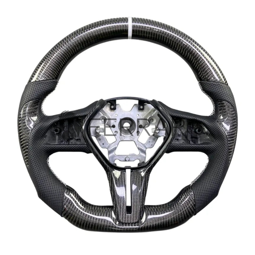 Volante Sportivo per Infiniti Q50, Q60 (2017-2022), Carbonio, Customizzato in Pelle