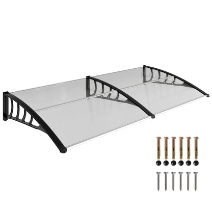 Outsunny Tettoia Moderna in Policarbonato, Alluminio e PP per Balconi, Finestre e Porte, 200x96x27 cm