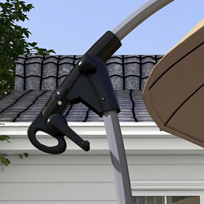 Outsunny Ombrellone da Giardino Decentrato 2.7m Apertura a Manovella e 16 Stecche in Fibra di Vetro, Cachi