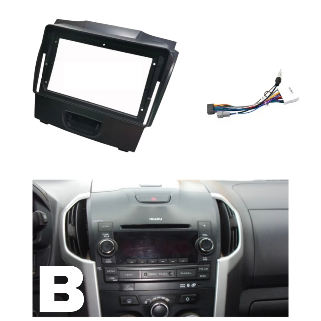 Kit Montaggio Autoradio 9"Pollici Isuzu D-Max 9" (2012-2019) Mascherina, Cablaggio per Autoradio Android