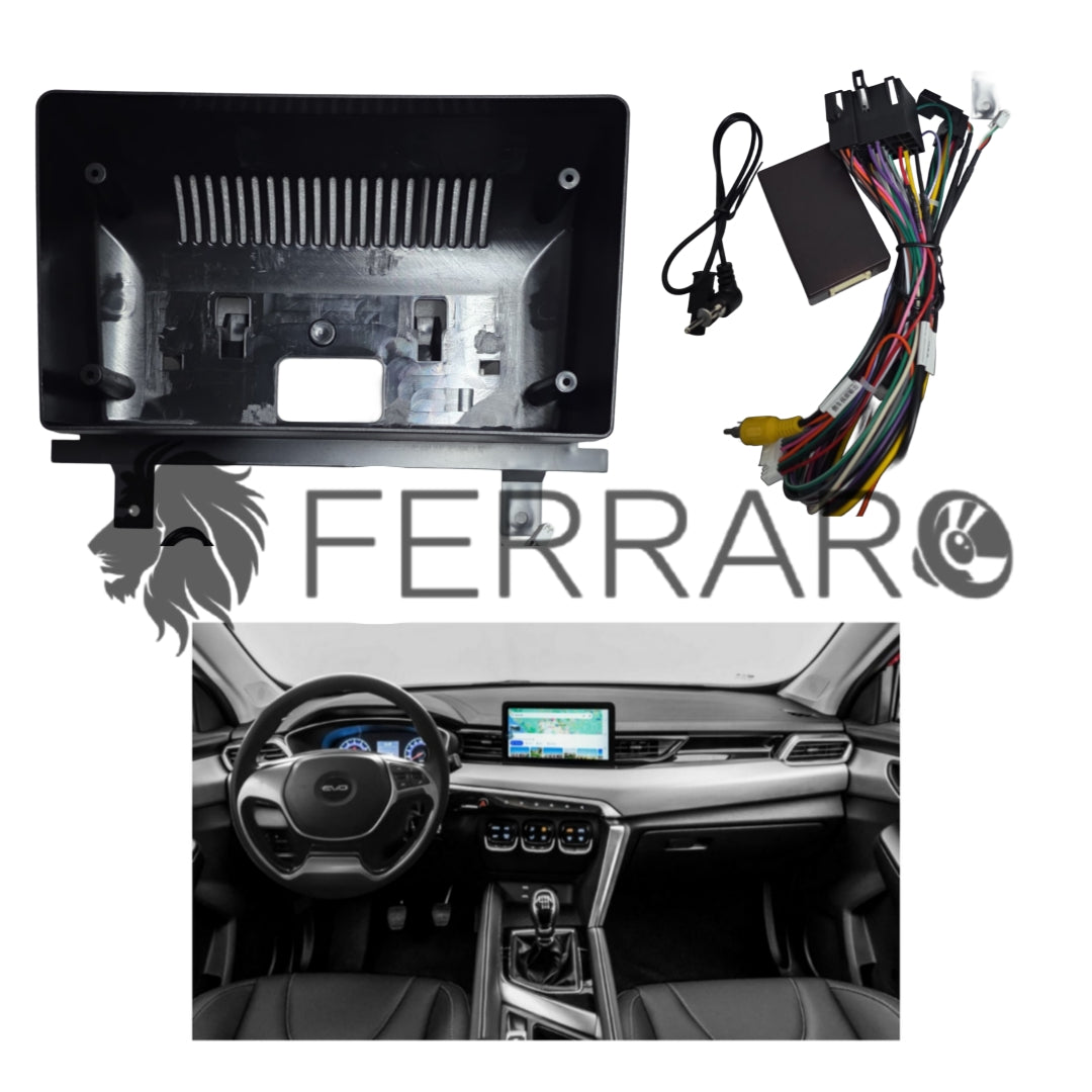 Kit Montaggio Autoradio 9"Pollici EVO 5 (2020-2022) Mascherina, Cablaggio per Autoradio Android