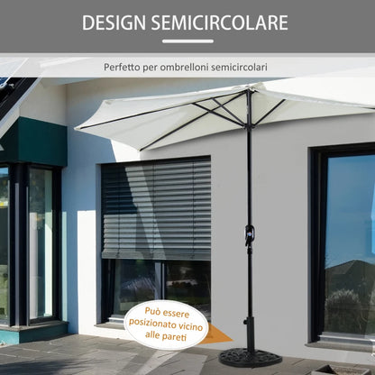 Outsunny Base per Ombrellone da Giardino con Palo da 35mm / 38mm / 48mm Cemento Φ50x32x32cm