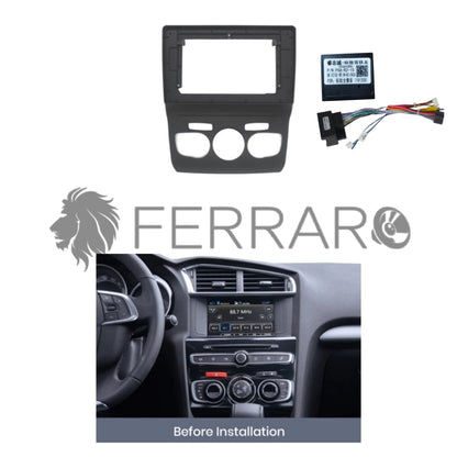 Kit Montaggio Autoradio 10.1"Pollici per Citroen C4 B7, DS4 (2011-2016) Mascherina, Cablaggio Autoradio Android