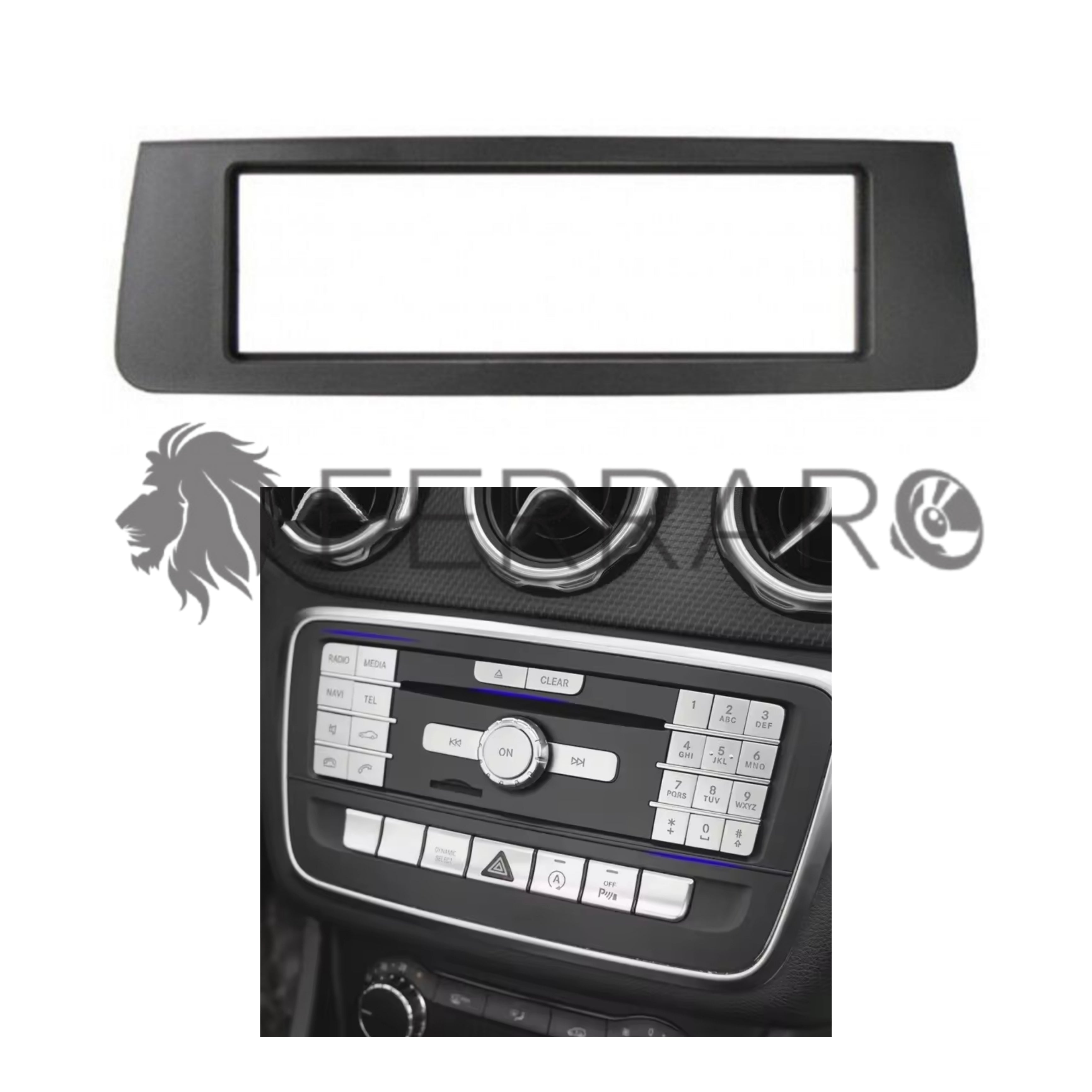 Car Radio Panel Kit, 1DIN, Mercedes Class AB from 2013