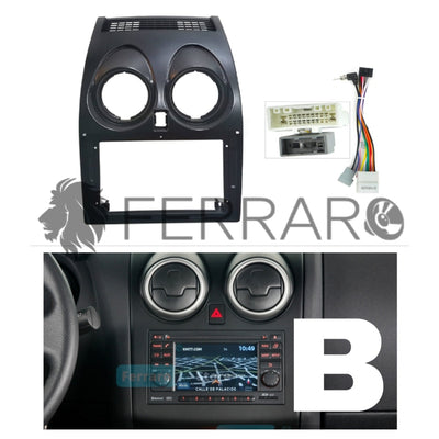 Kit Montaggio Autoradio 9"Pollici Nissan Qashqai J10 (2007-2014) Mascherina, Cablaggio Autoradio Android