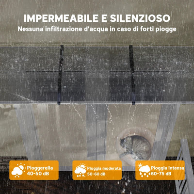 Outsunny Tettoia per Esterni Curva con Viti e Bulloni Inclusi, in Policarbonato, PP e Alluminio, 122x89x24 cm