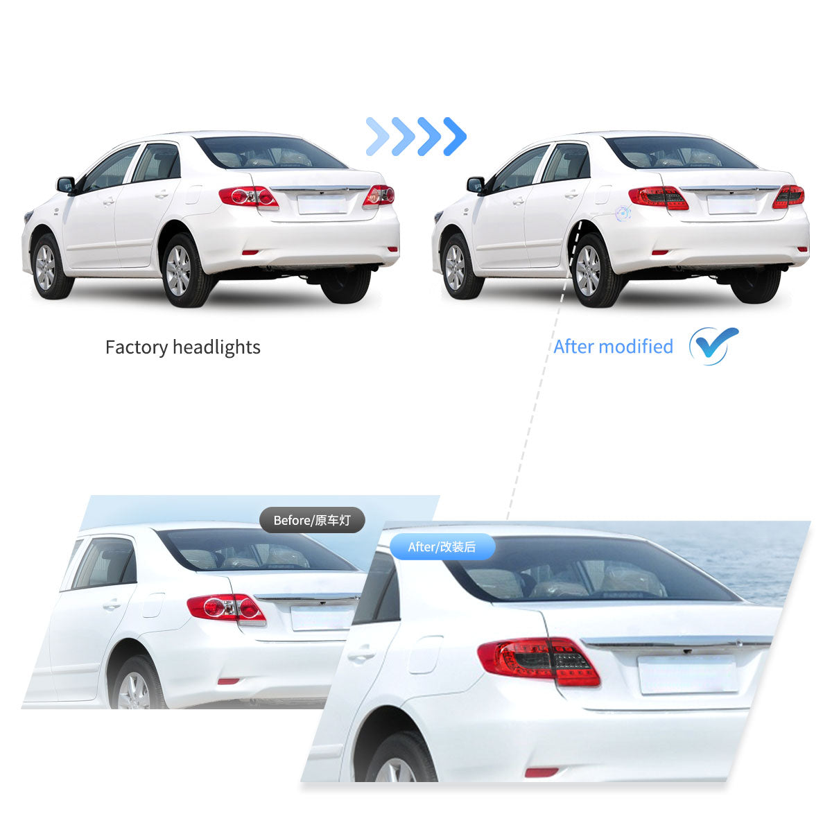 Fanali Posteriore Completo per Toyota Corolla E140 (2011-2013) a LED