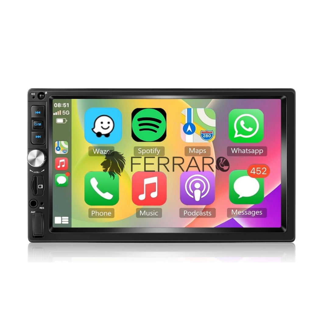 Autoradio Universale Fisso | 2Din 7" Pollici | Android | Bluetooth | CarPlay | Android Auto | 4/64GB Ram