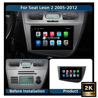 Autoradio per Seat Leon MK2 9" 2K | 2005-2012 | Android | Bluetooth | CarPlay | Android Auto | 12/256GB Ram