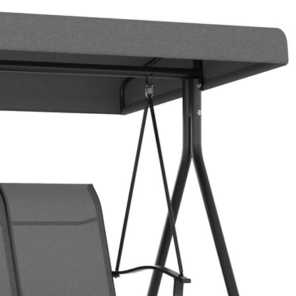 Outsunny Dondolo da Giardino 3 Posti con Tettuccio Parasole Regolabile, 195x118x170 cm, Grigio Scuro