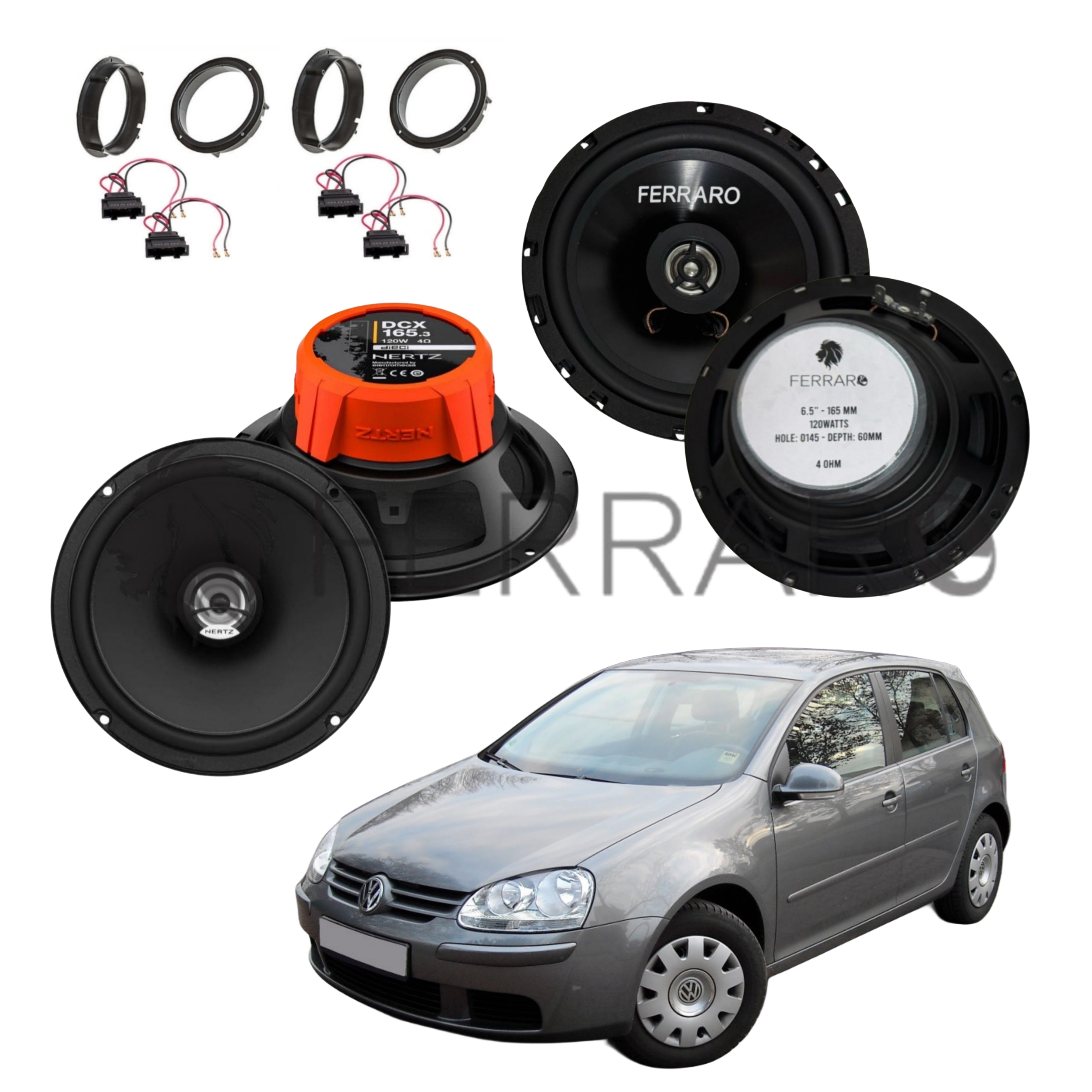 FerraroStore Kit 4 Casse | DCX 165.3 | ASC-652PC | Ant/Post | VW Golf 5ª Serie dal 2003>