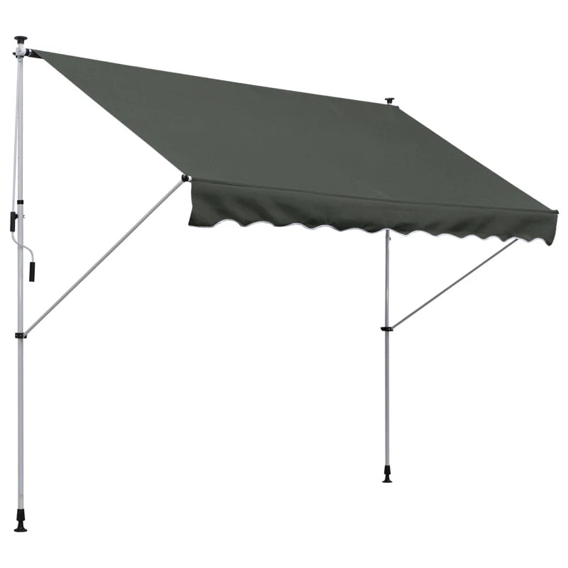 Outsunny Tenda da Sole 3x1.5 m a Bracci con Manovella, Struttura Telescopica in Metallo e Parasole in Poliestere