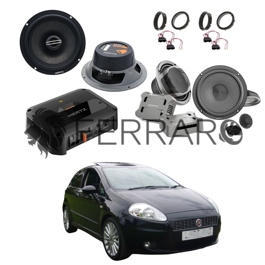 Hertz Sound Amplificatore CP 4.800 4 Canali 4x190w, CK 165, CX 165, Set Cavi, per Fiat Grande Punto