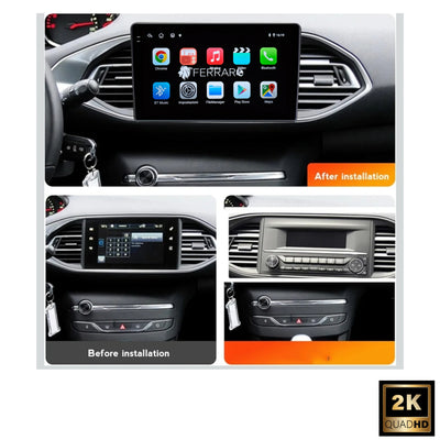 Autoradio per Peugeot 308 | 308s 9" 2K | 2013-2021 | Android | Bluetooth | CarPlay | Android Auto | 12/256GB Ram