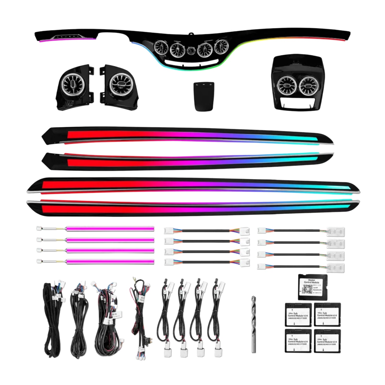 Ambient Light per Mercedes Classe S W221 (2005-2013), 64 Colori RGB