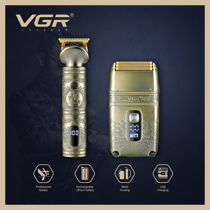 VGR Kit 2-1 Combo, Trimmer, Shaver, Accessori V-649