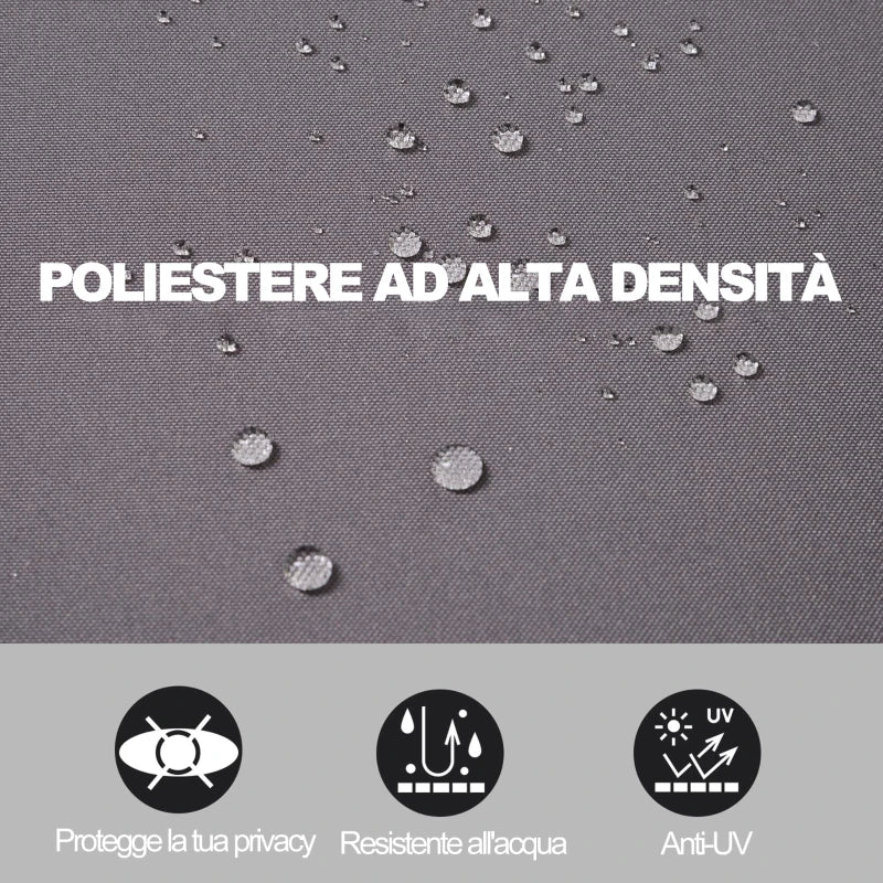 Outsunny Tenda da Sole Laterale e Avvolgibile (3x1.6m) in Alluminio e Poliestere Imperemabile Anti-UV, per Vento/Privacy