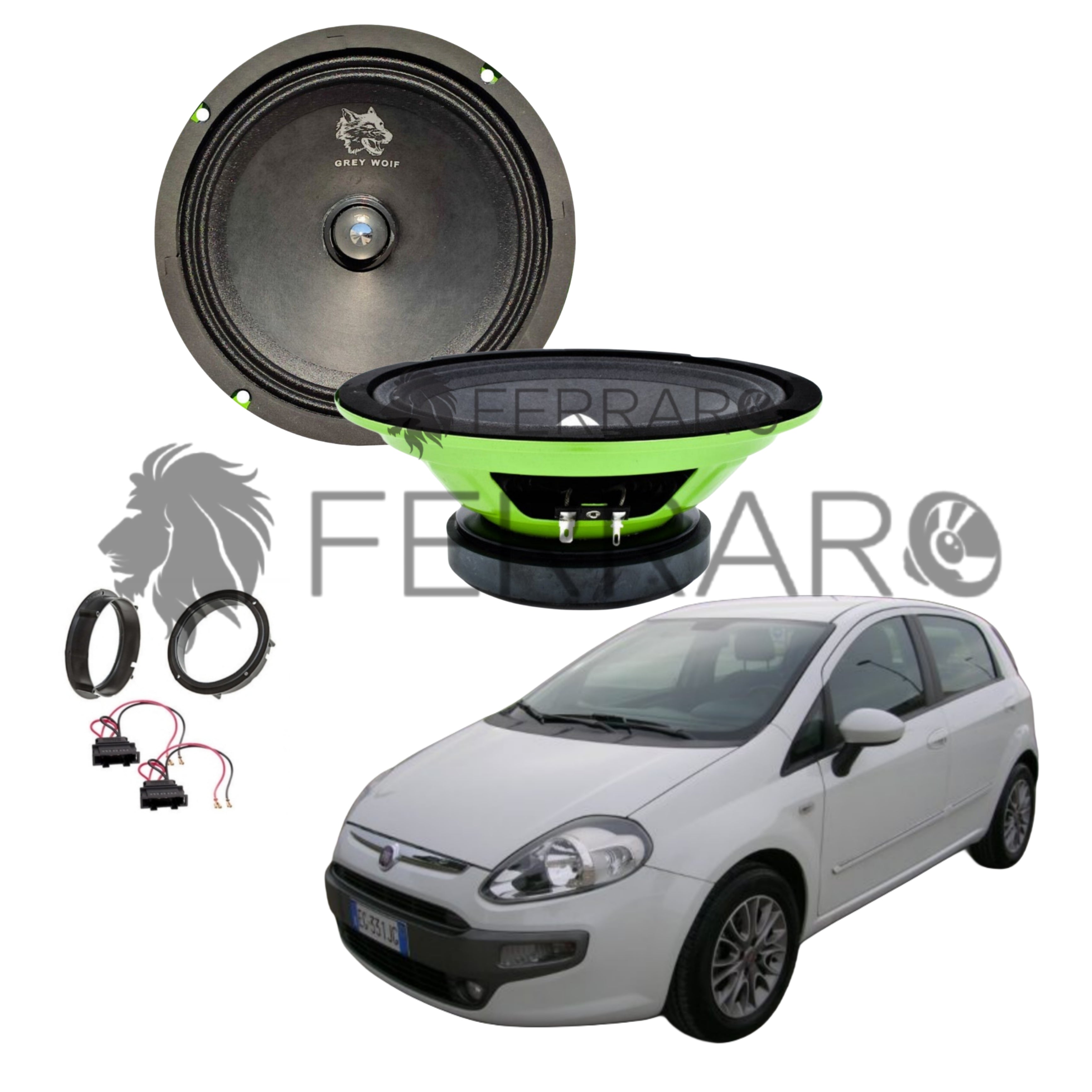 FerraroStore Kit 2 Altoparlanti | PV165.3 | Ant o Post | Fiat Punto Evo