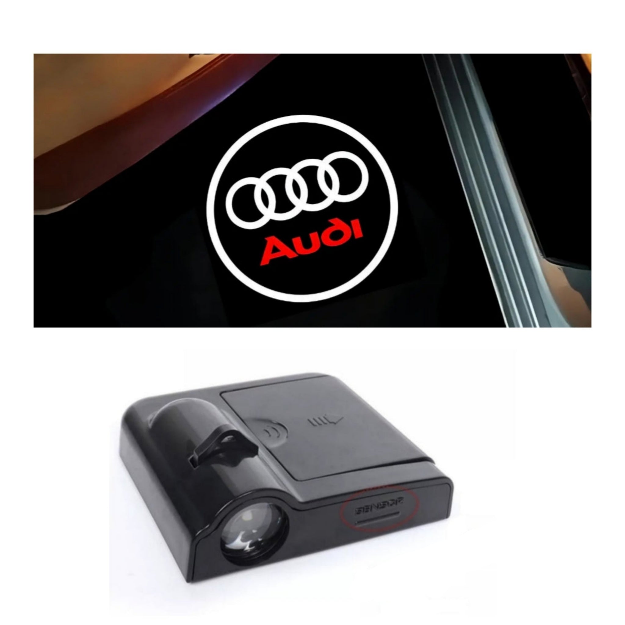 AUDI Door Sill Light - Wireless, Battery Operated, Complete KIT with Magnet.