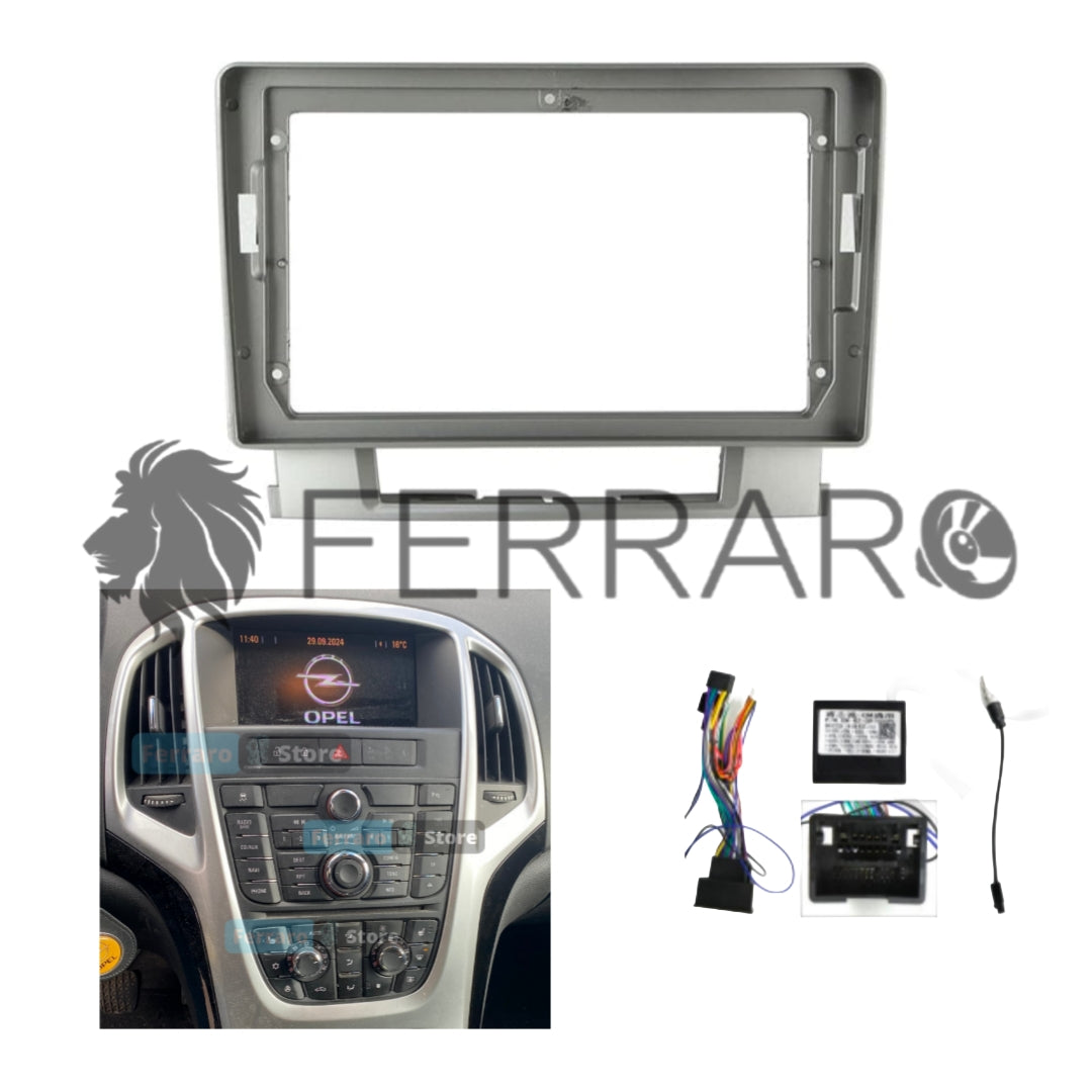 Kit Montaggio Autoradio 9"Pollici Opel Astra J (2009-2015), Mascherina, Cablaggio per Autoradio Android