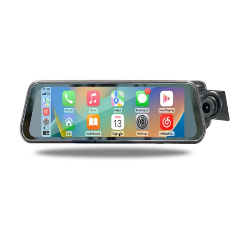 Specchietto Retrovisore 9.86", CarPlay e Android Auto, DVR, MirrorLink, Bluetooth